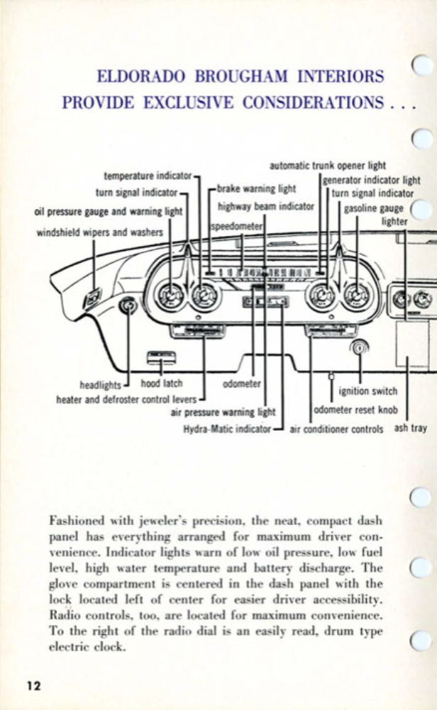 1957 Cadillac Eldorado Brougham Salesmans Data Book Page 16